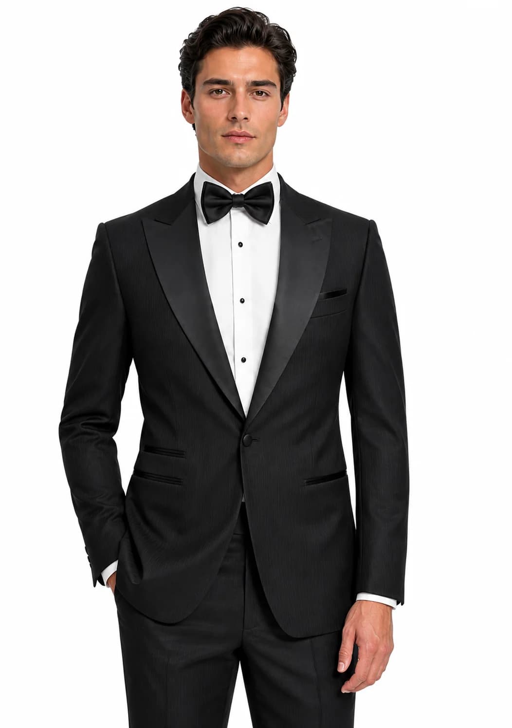 Satin Detail Tuxedo Suit