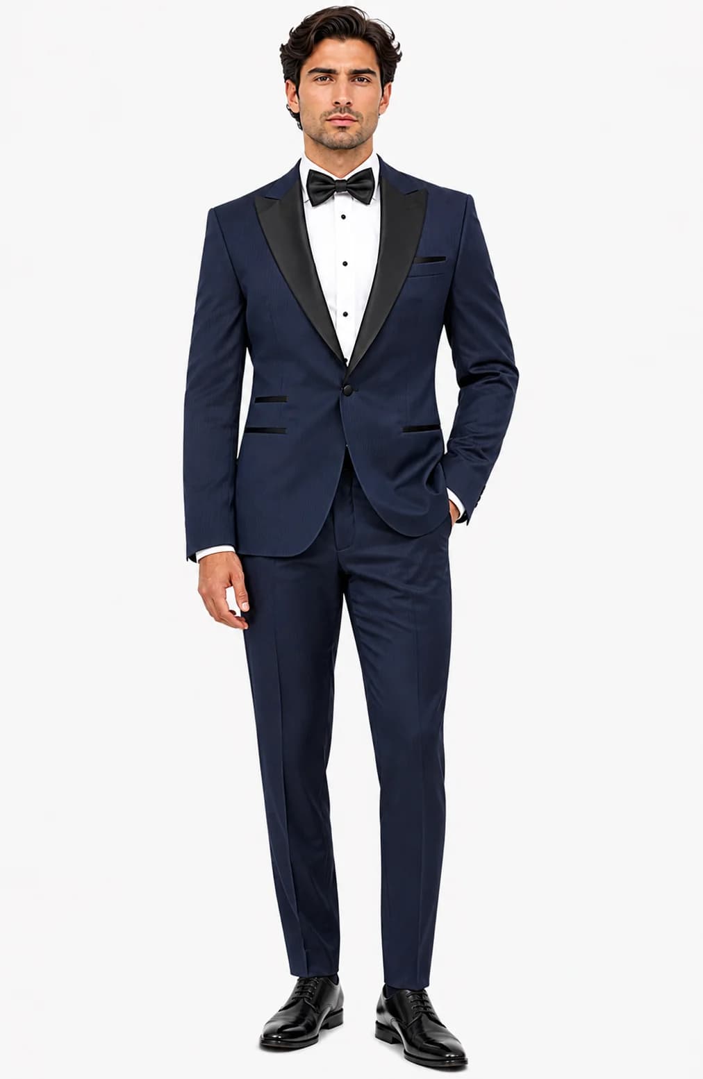 Satin Detail Tuxedo Suit