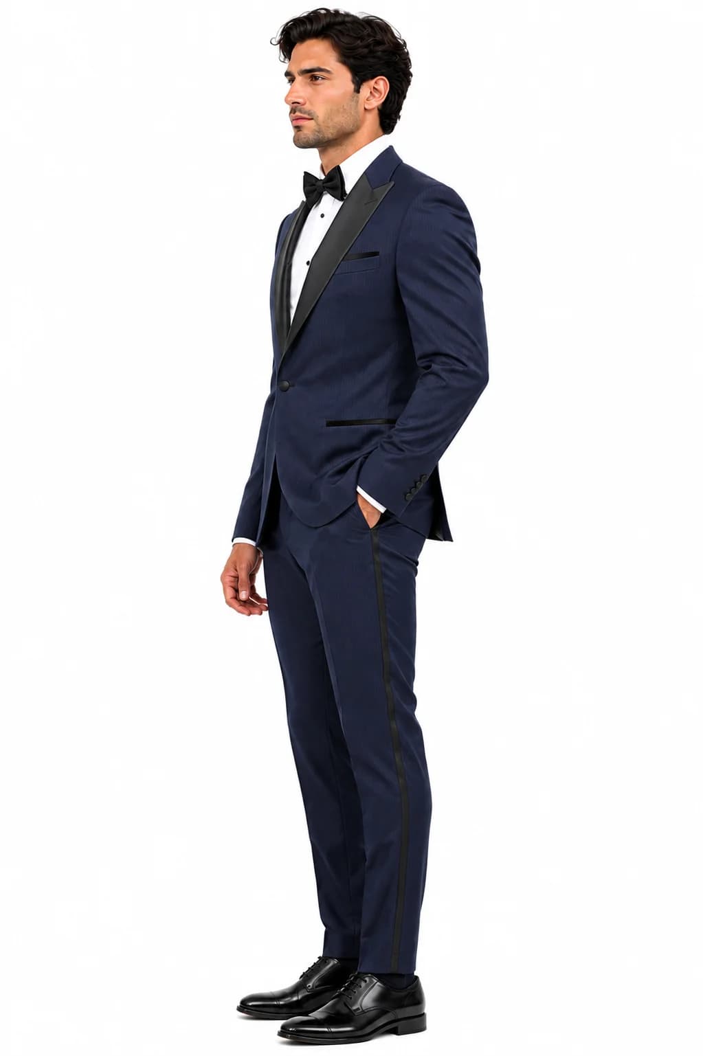 Satin Detail Tuxedo Suit