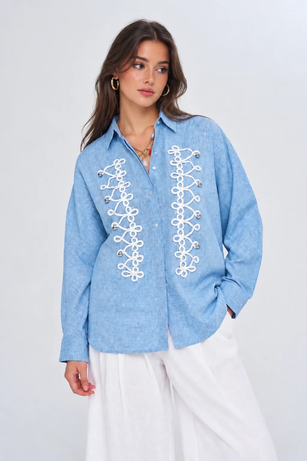 Embellished Braid Shirt