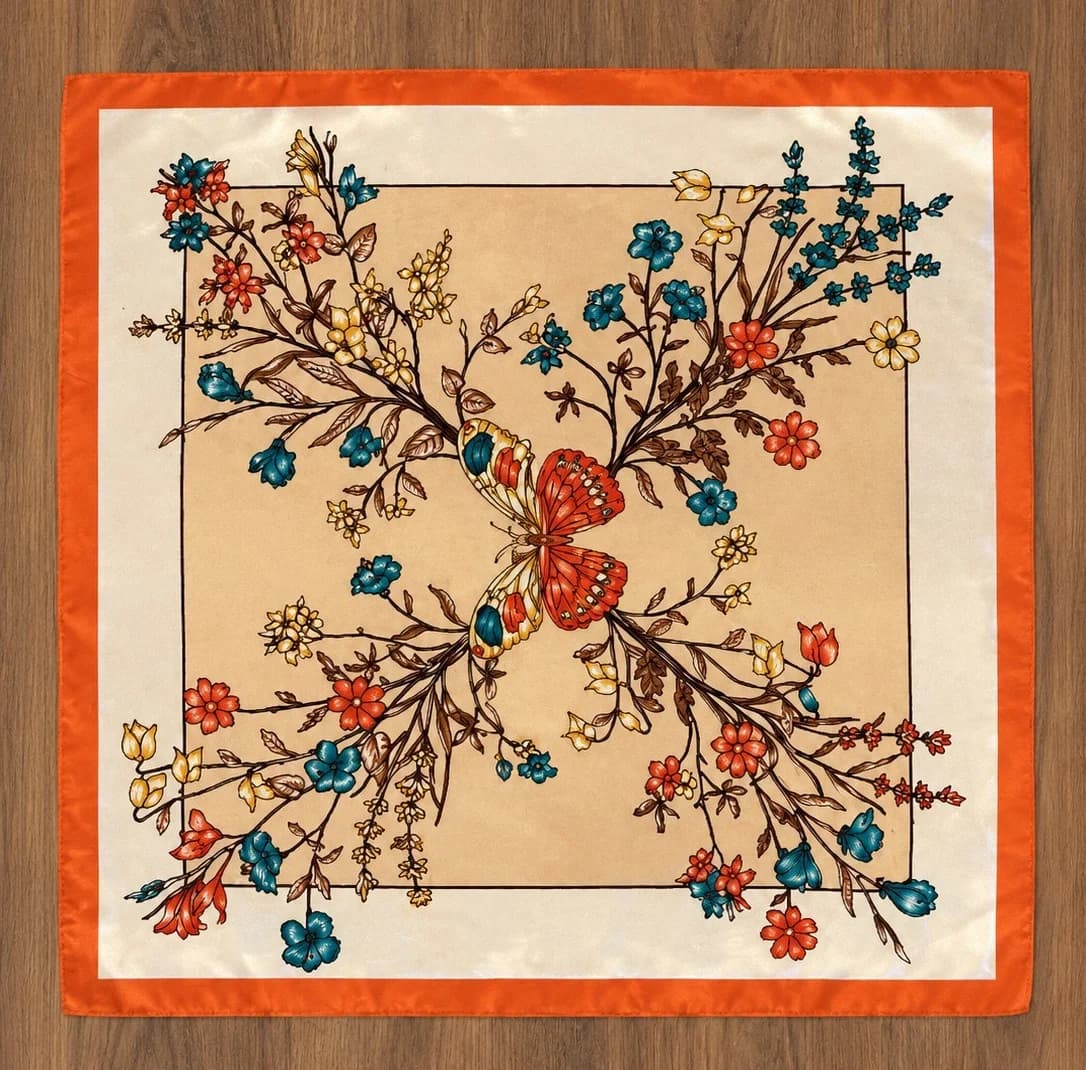 Printed Silk Neck Scarf