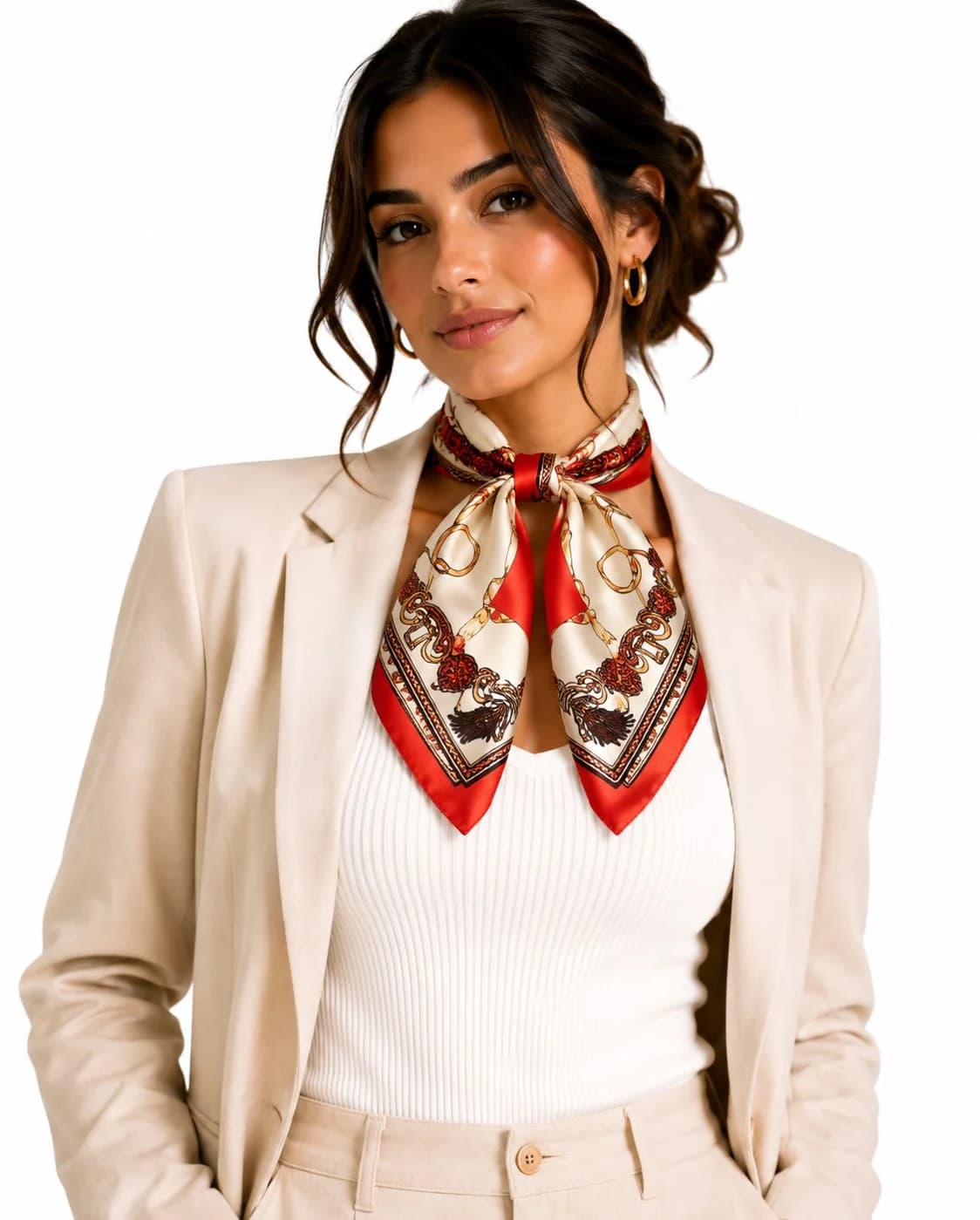 Printed Silk Neck Scarf