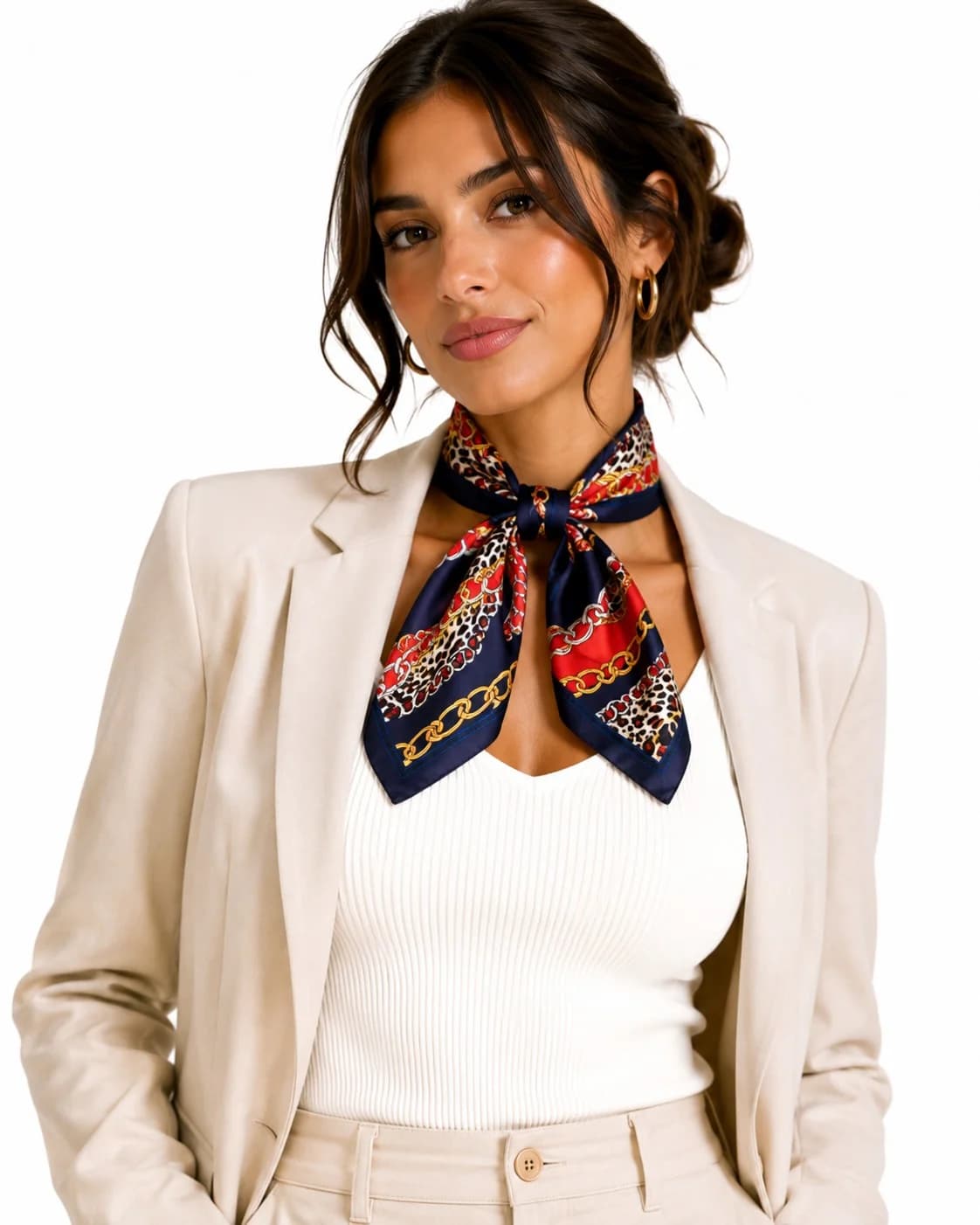 Printed Silk Neck Scarf