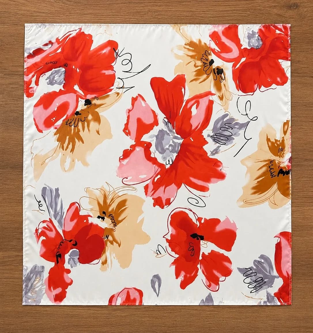 Printed Silk Neck Scarf