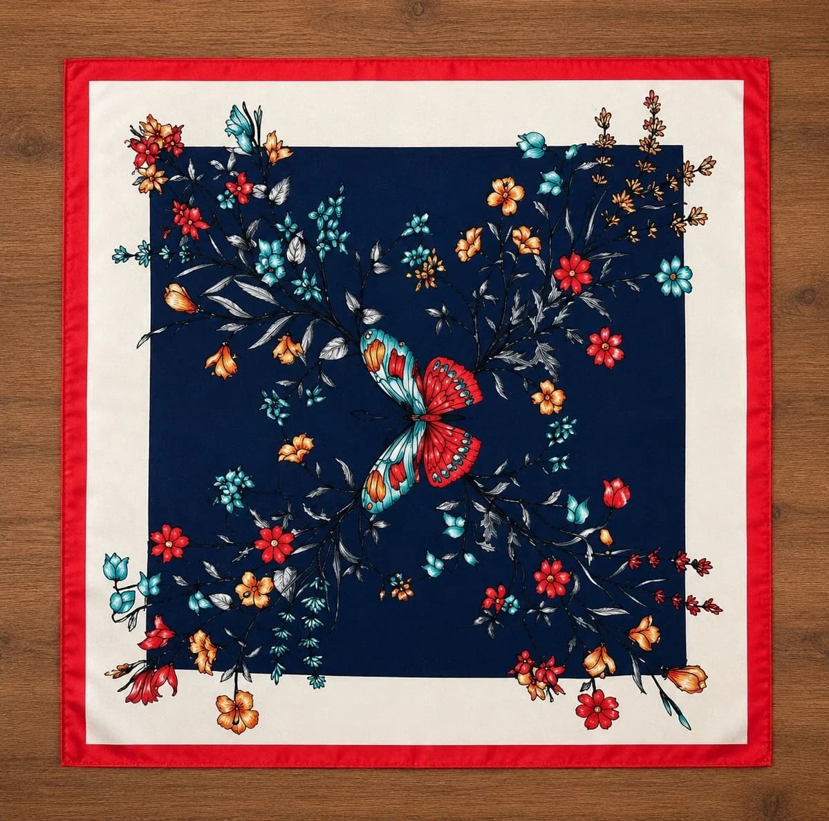Printed Silk Neck Scarf