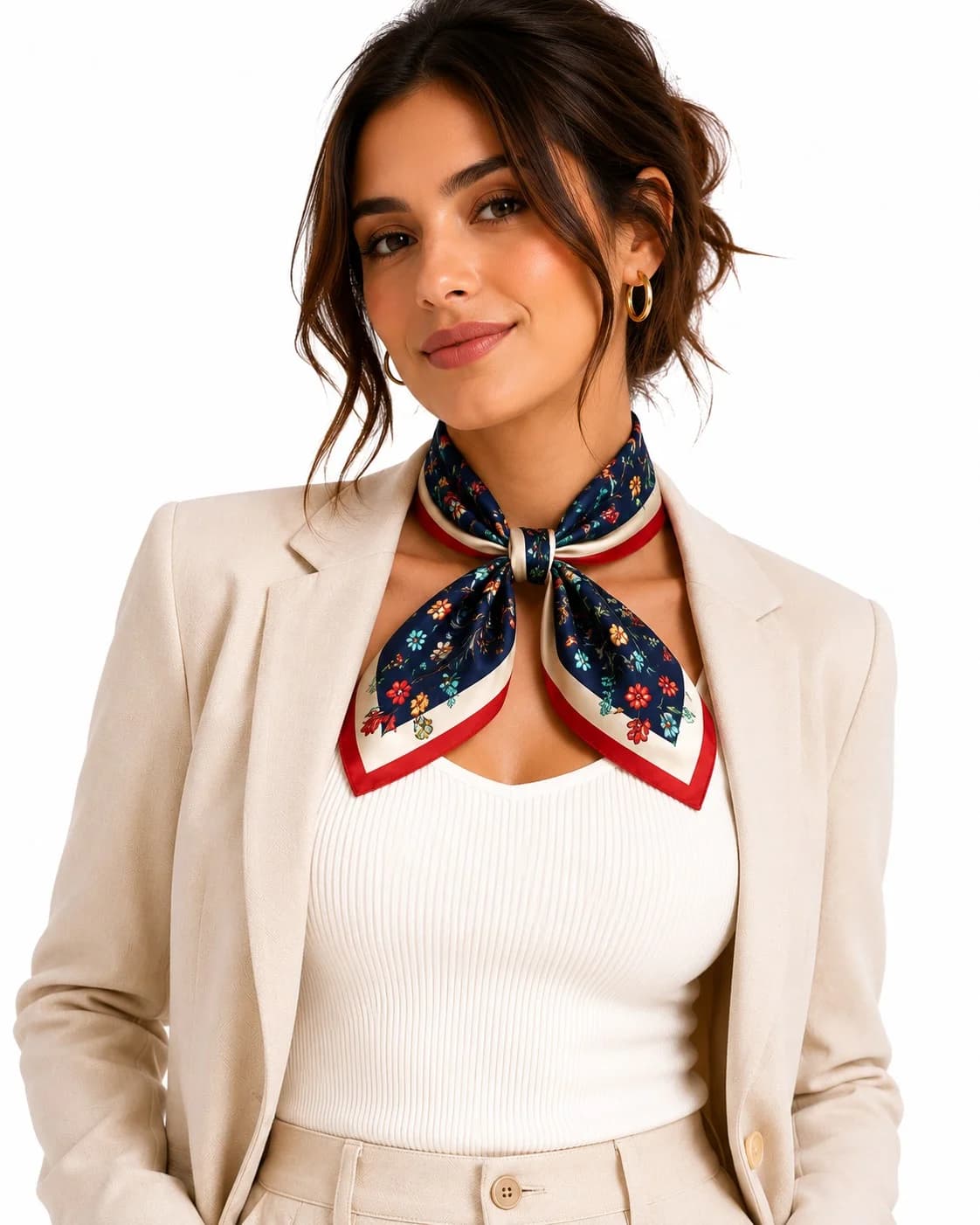 Printed Silk Neck Scarf