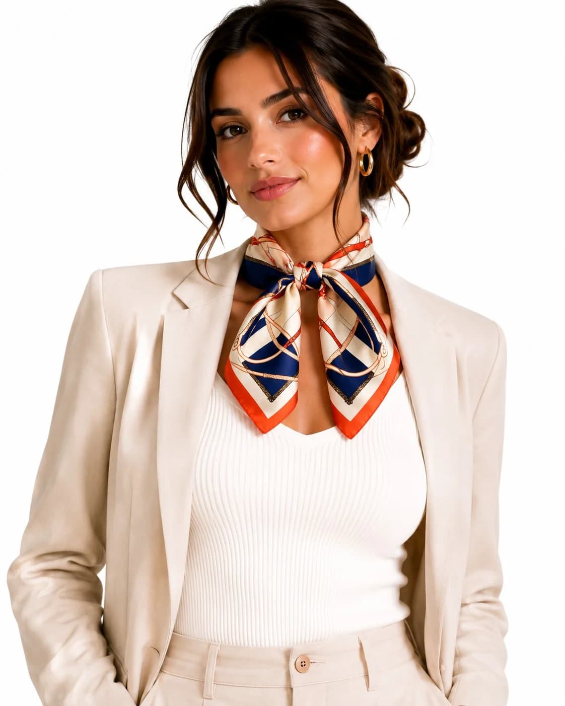 Printed Silk Neck Scarf