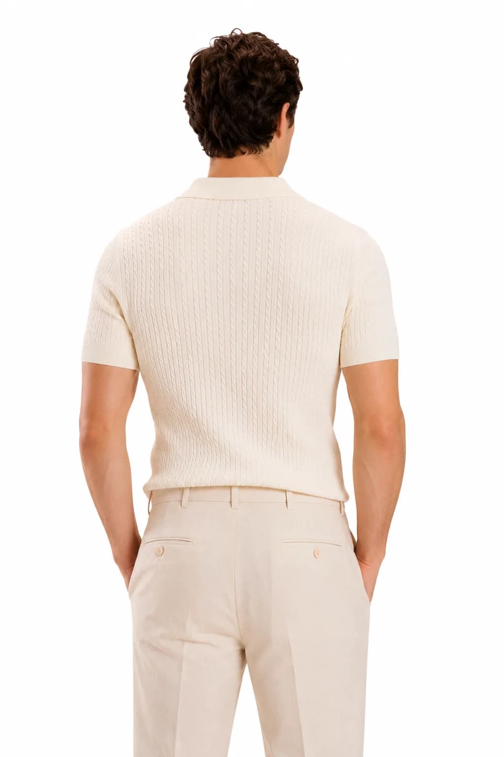 Textured Knit Polo Shirt