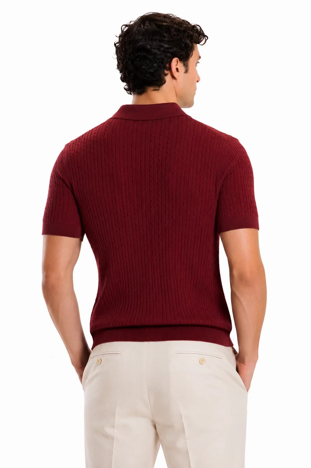 Textured Knit Polo Shirt