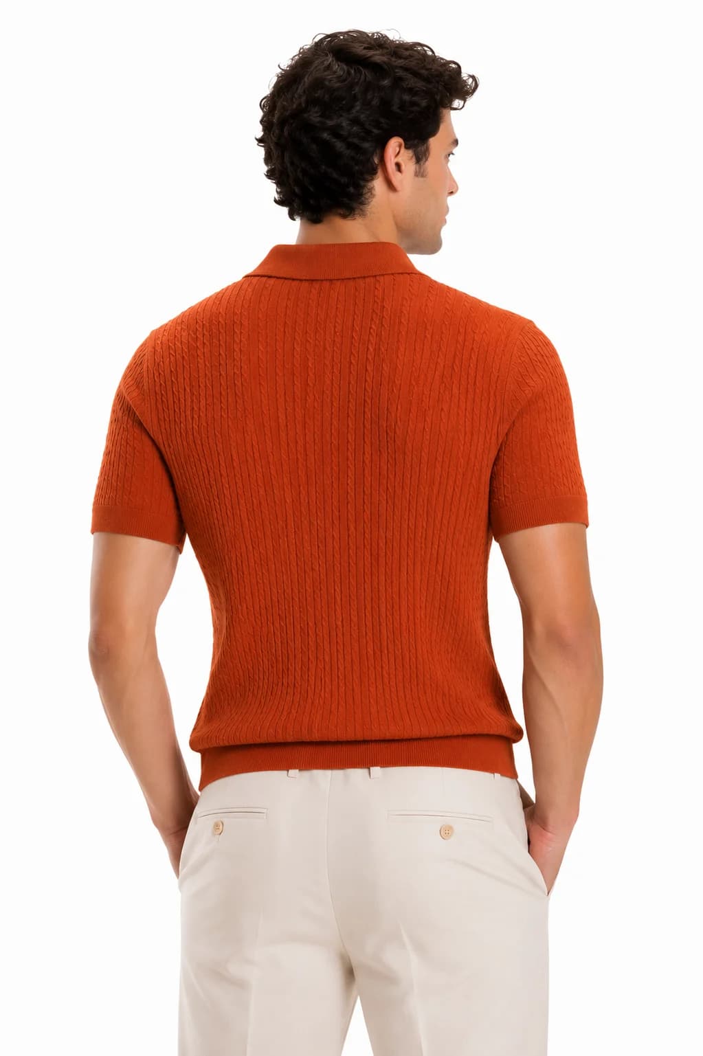 Textured Knit Polo Shirt