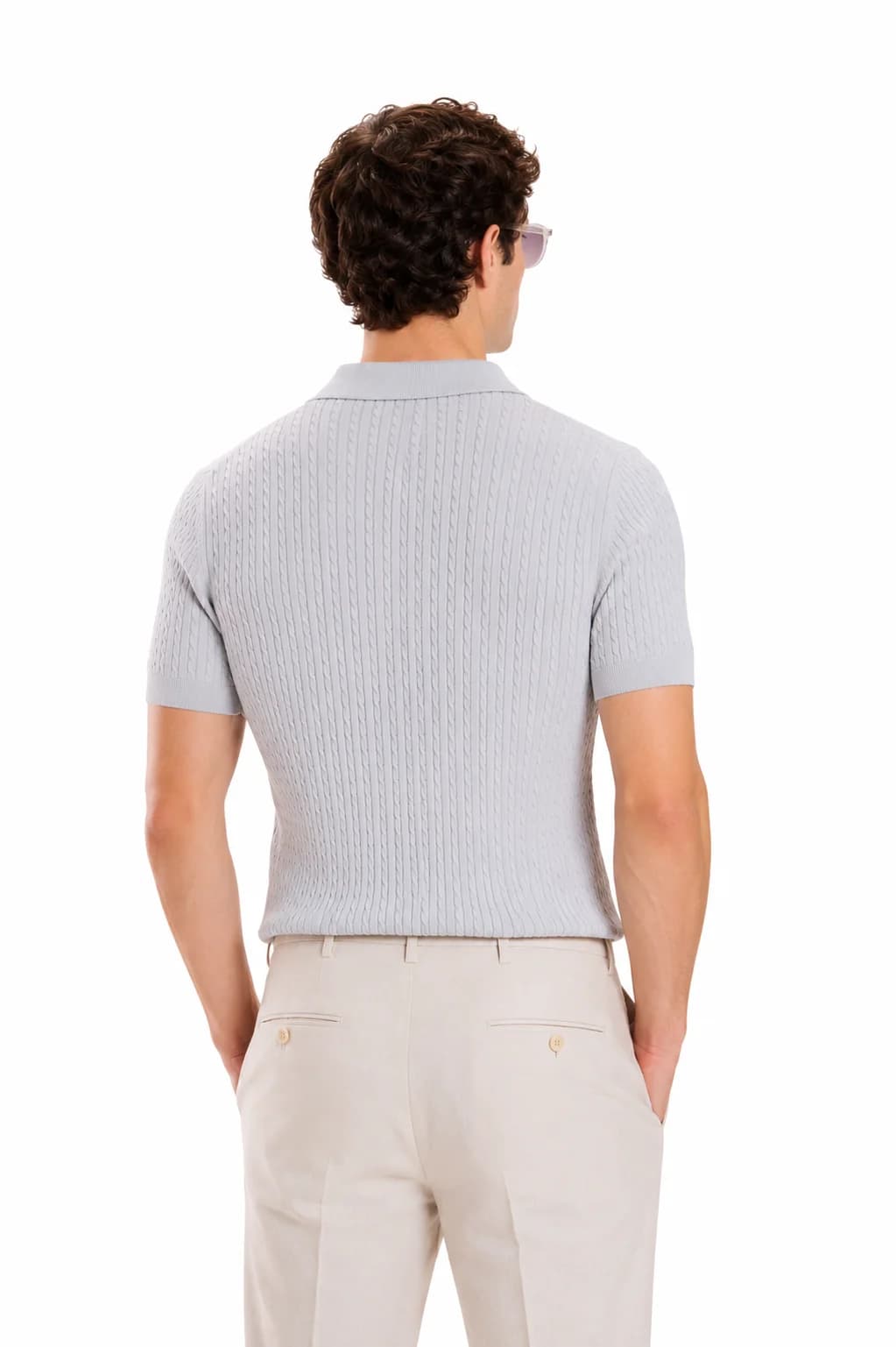 Textured Knit Polo Shirt