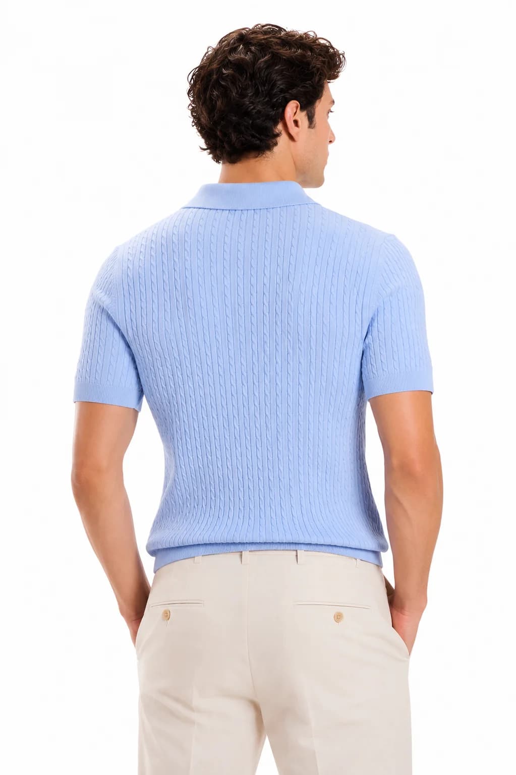 Textured Knit Polo Shirt