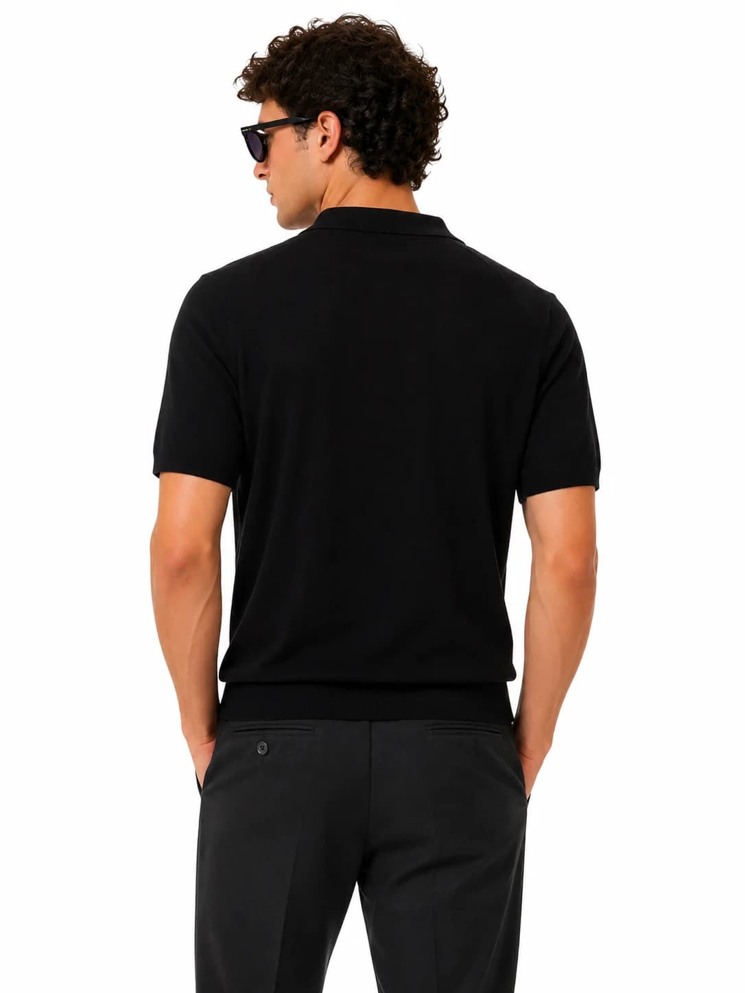 Knitted Button-Up Polo Shirt