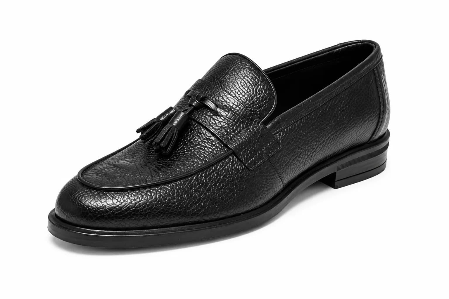 Textured Tassel Loafers