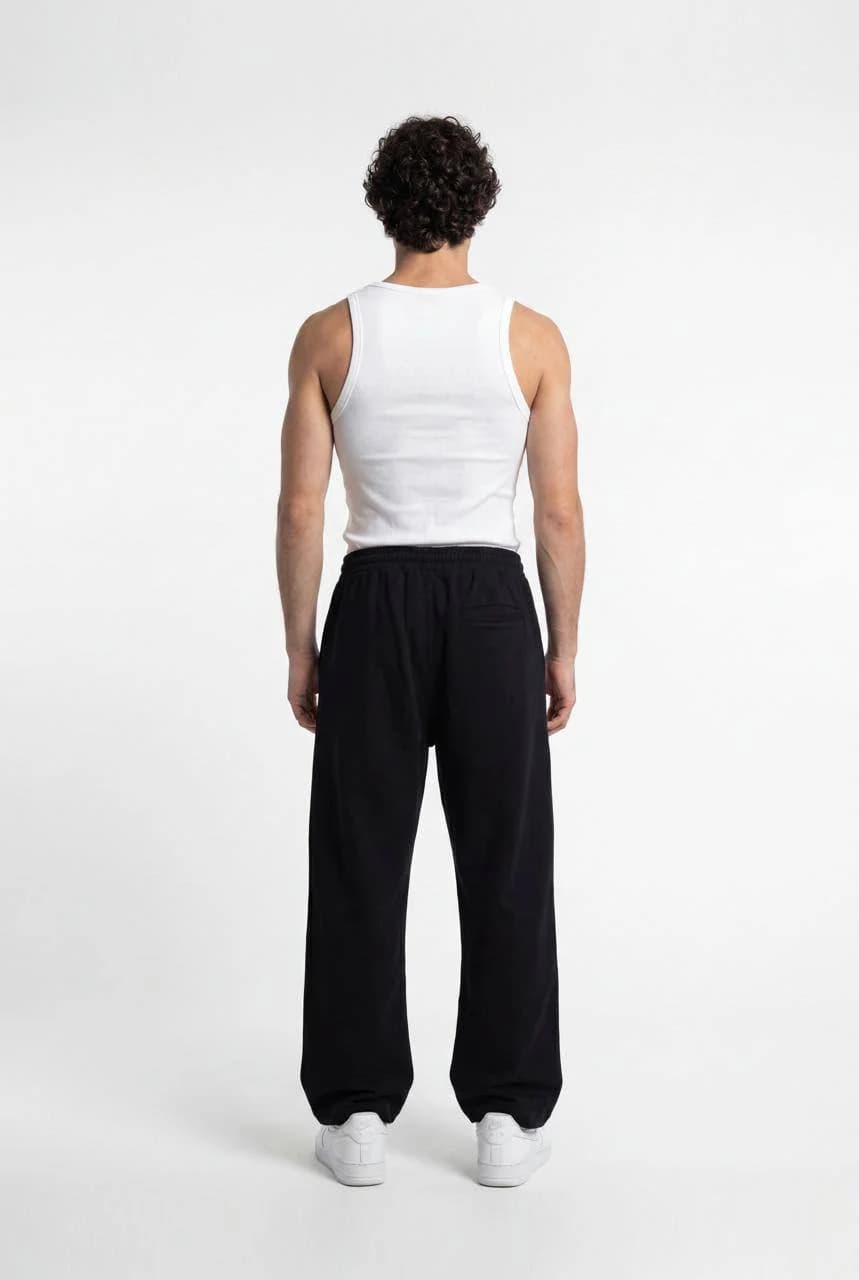 Elastic Waist Straight Pants