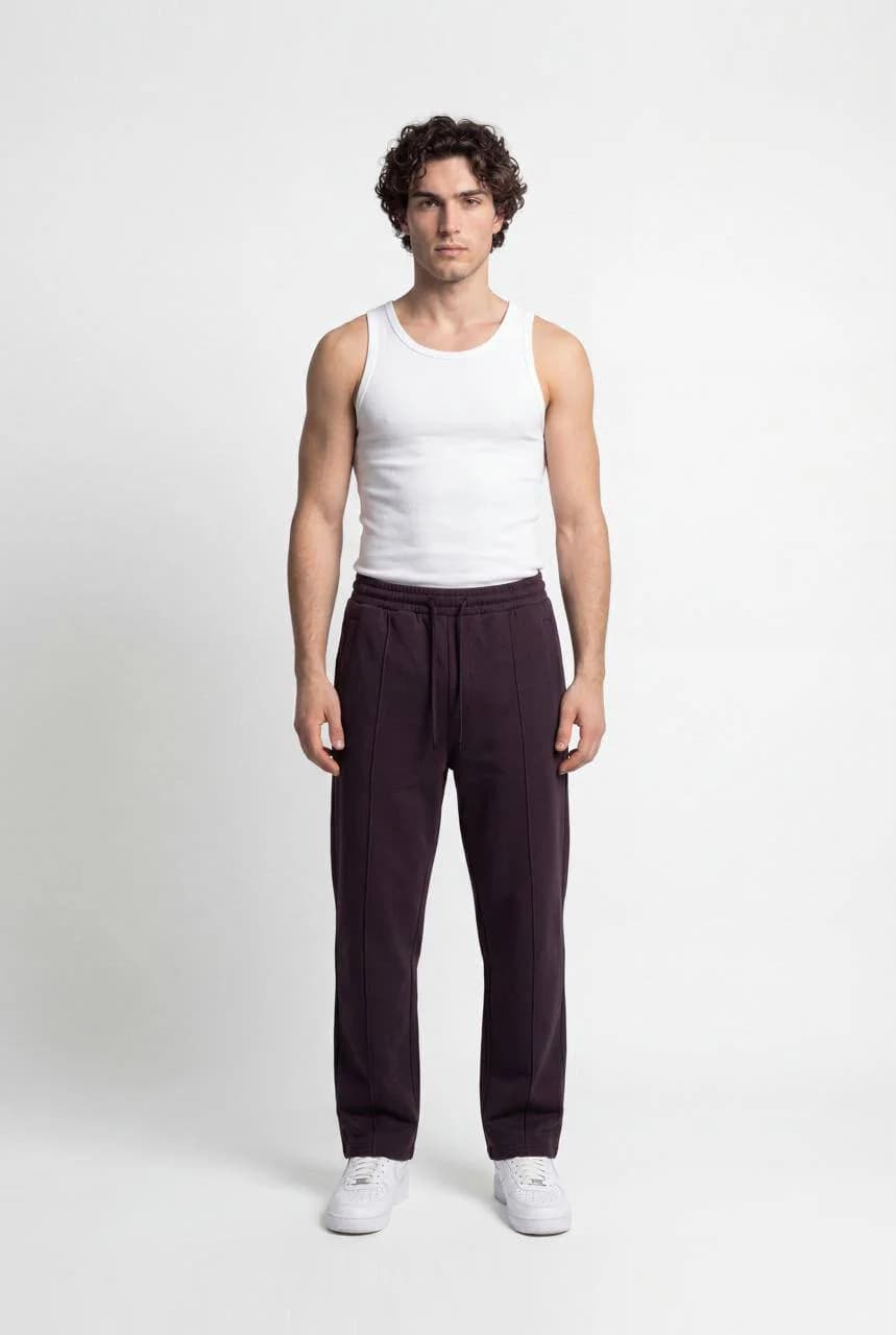 Elastic Waist Straight Pants