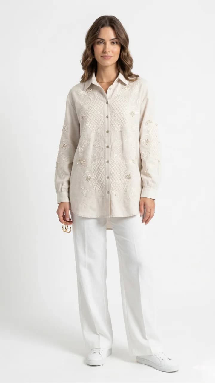 Accessorized Linen Shirt