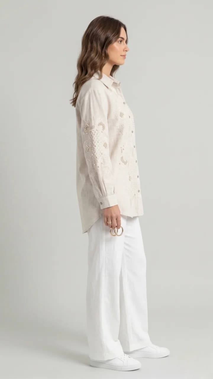 Accessorized Linen Shirt