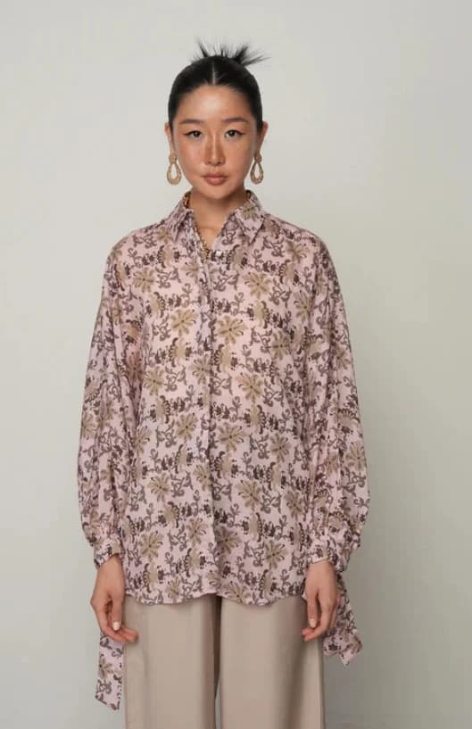 Floral Patterned Sleeveless Shirt