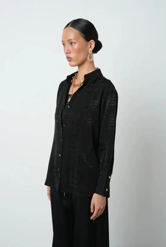 Patterned Black Shirt
