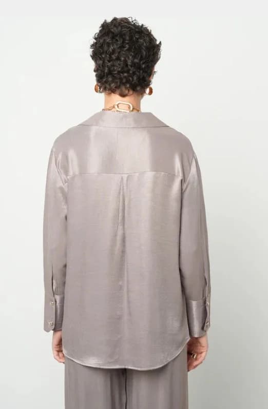 Plain Satin Shirt Mink