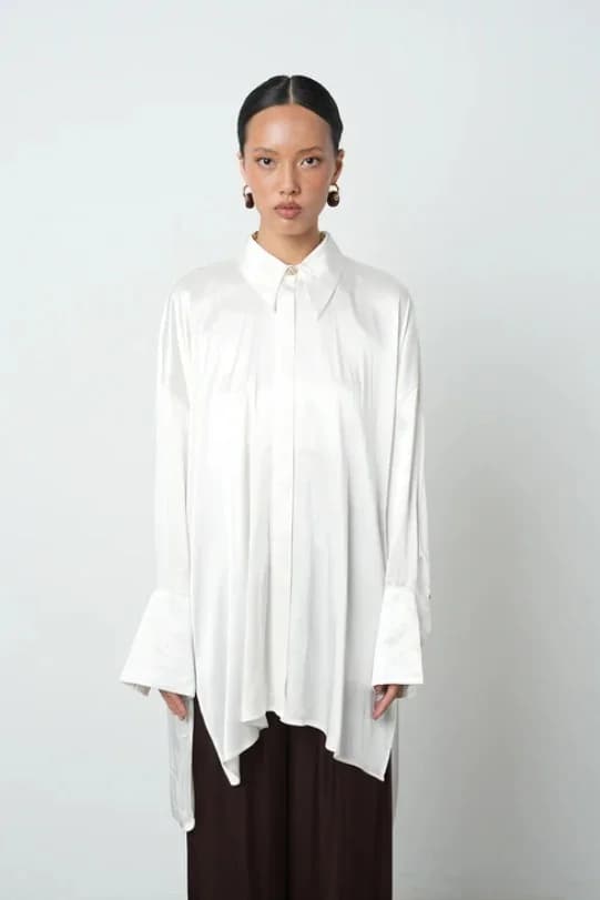 Asymmetrical Cut Hijab Tunic Shirt