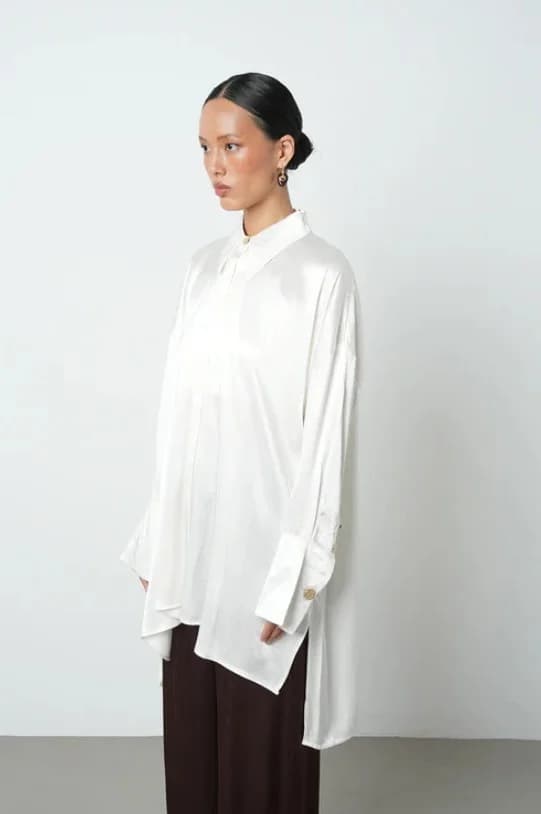 Asymmetrical Cut Hijab Tunic Shirt