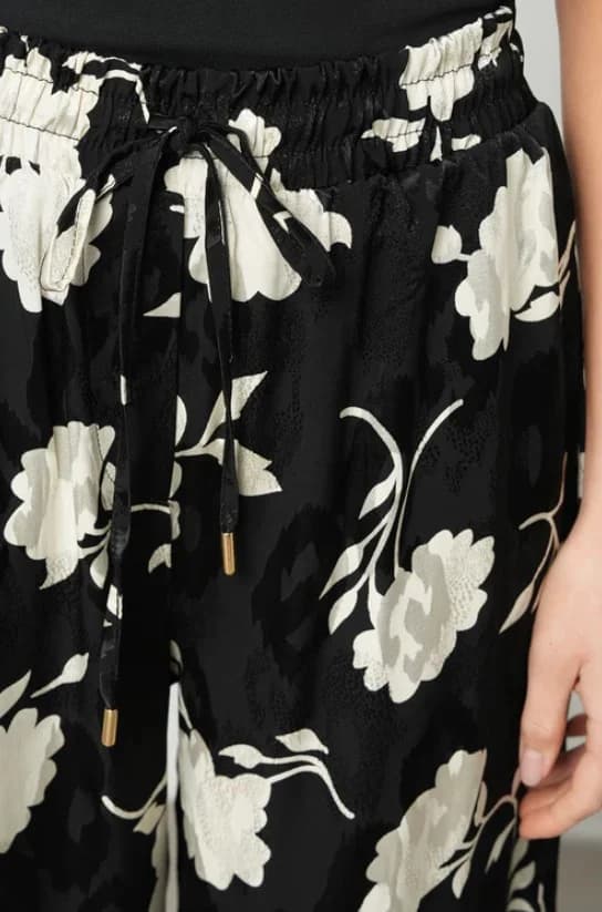 Floral Pattern Wide Leg Trousers