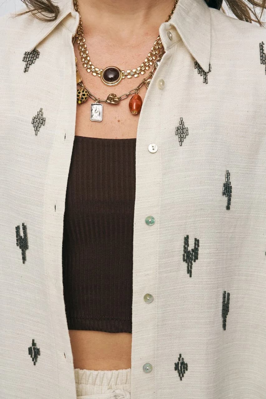Embroidered Oversized Shirt