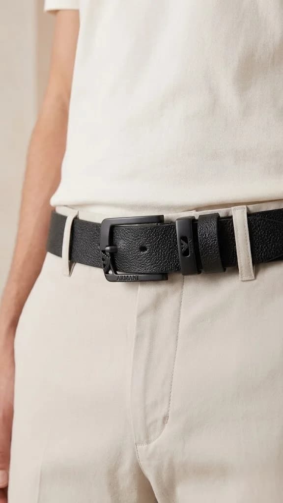 Textured Leather Casual Buckle Belt