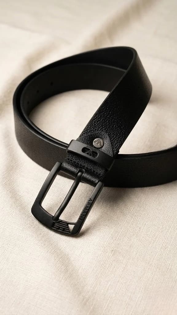 Textured Leather Casual Buckle Belt