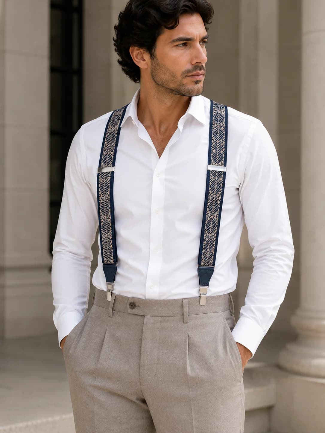 Geometric Pattern Suspenders