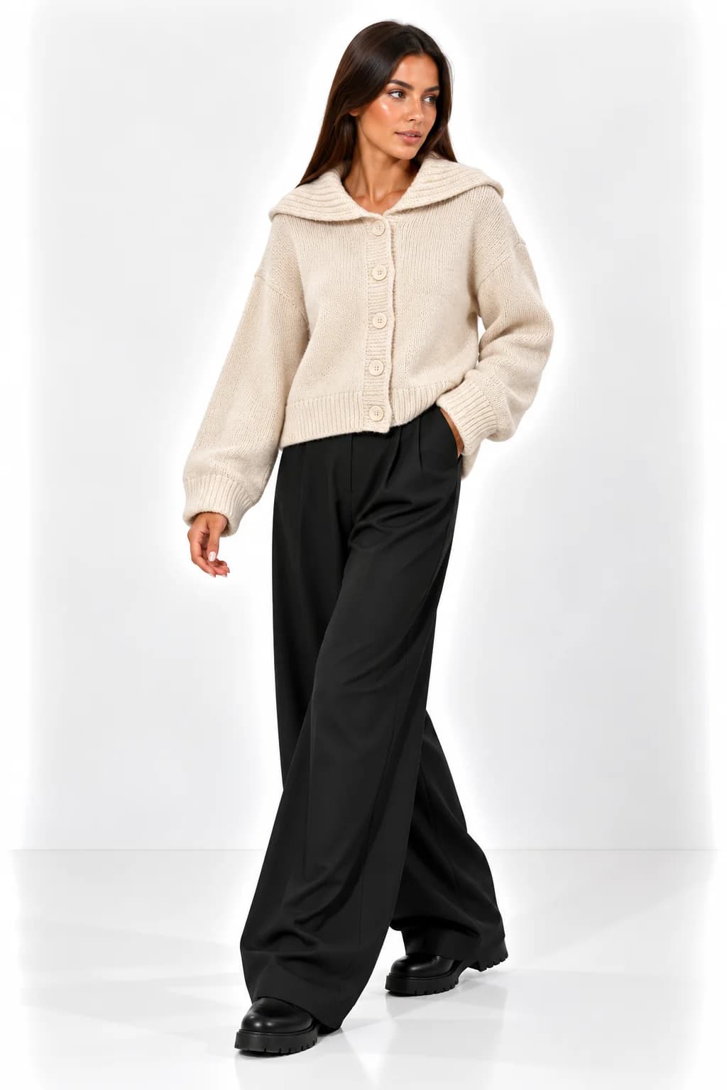 Collared Knit Cardigan